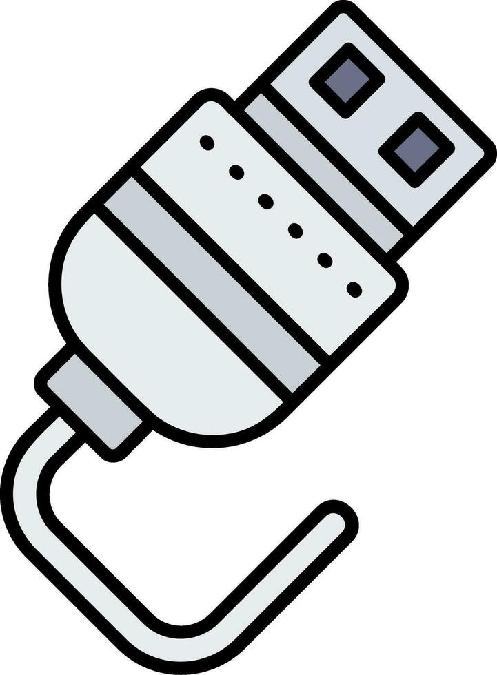 USB Linie gefüllt Symbol vektor