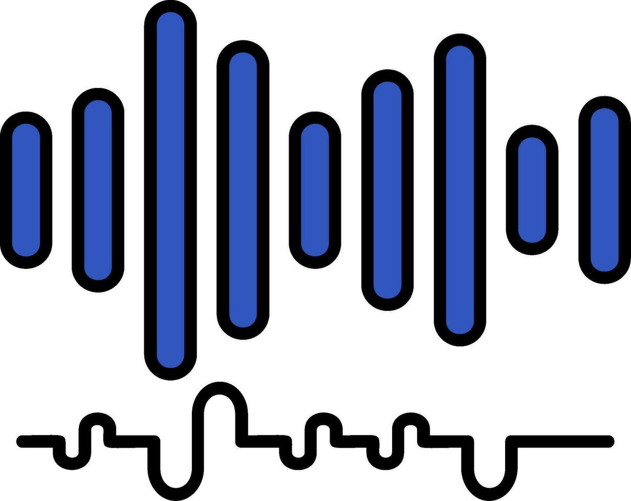 Audio- Linie gefüllt Symbol vektor