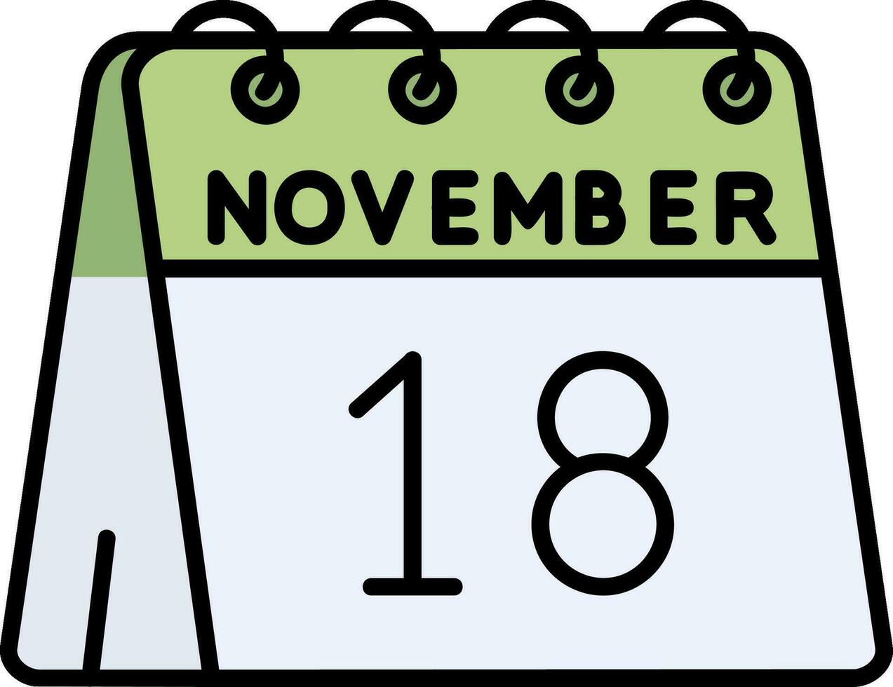 18: e av november linje fylld ikon vektor