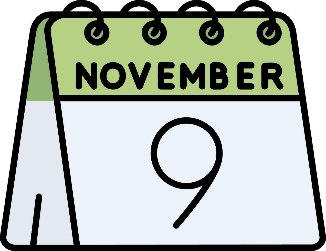 9:e av november linje fylld ikon vektor
