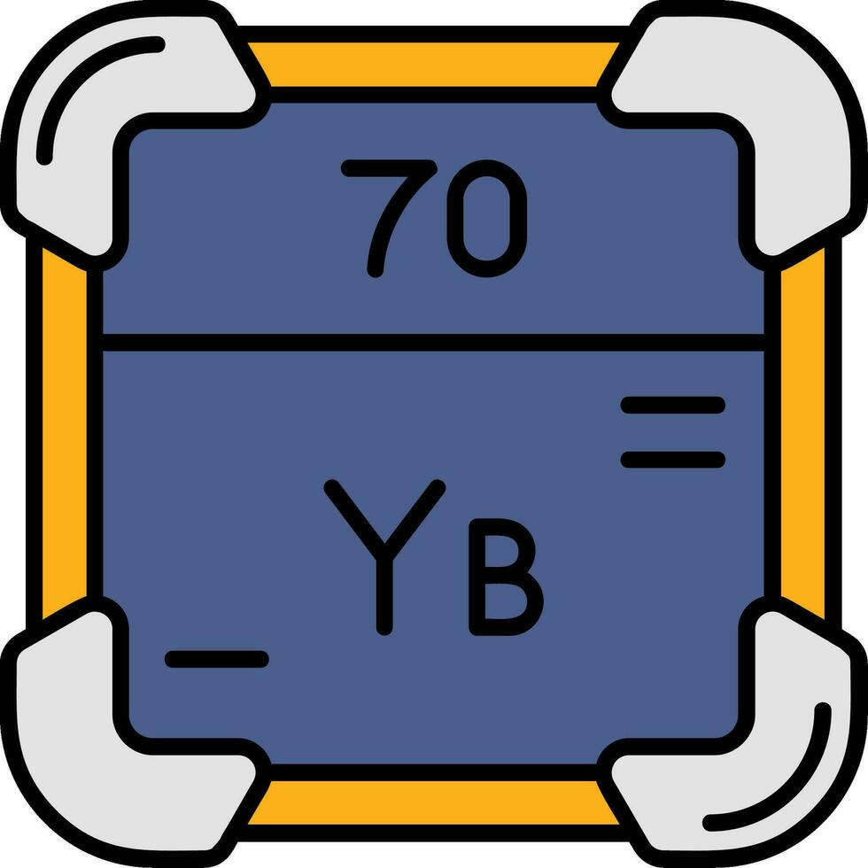 Ytterbium Linie gefüllt Symbol vektor