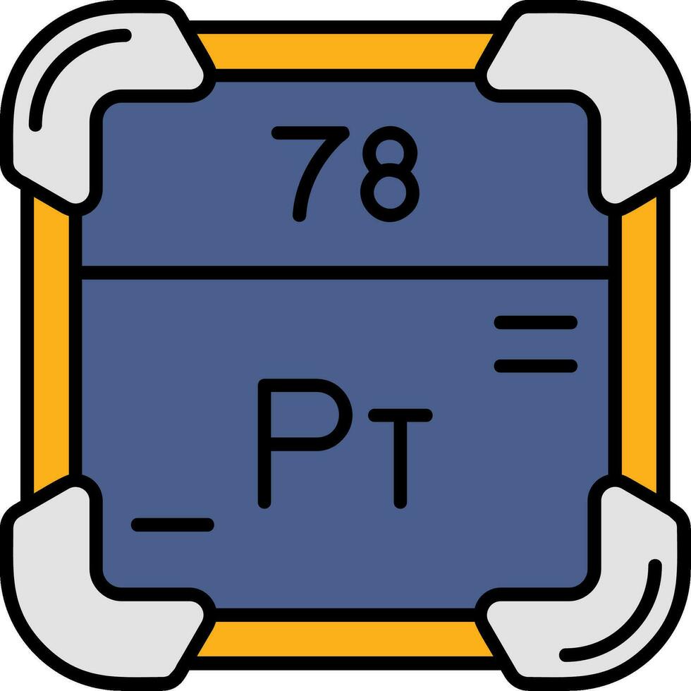 Platin Linie gefüllt Symbol vektor