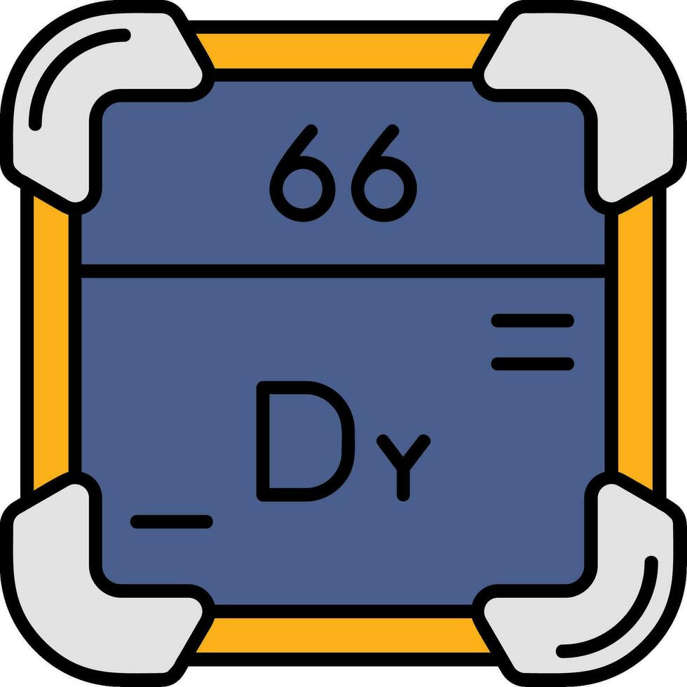 Dysprosium Linie gefüllt Symbol vektor