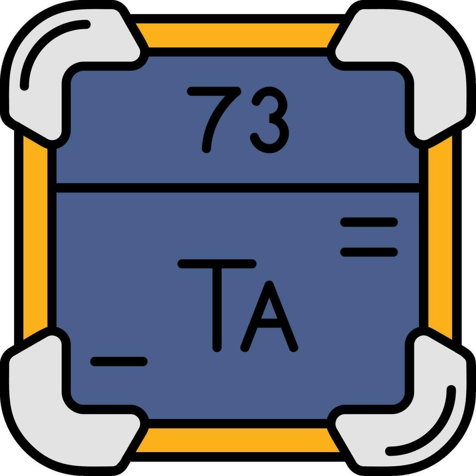 Tantal Linie gefüllt Symbol vektor