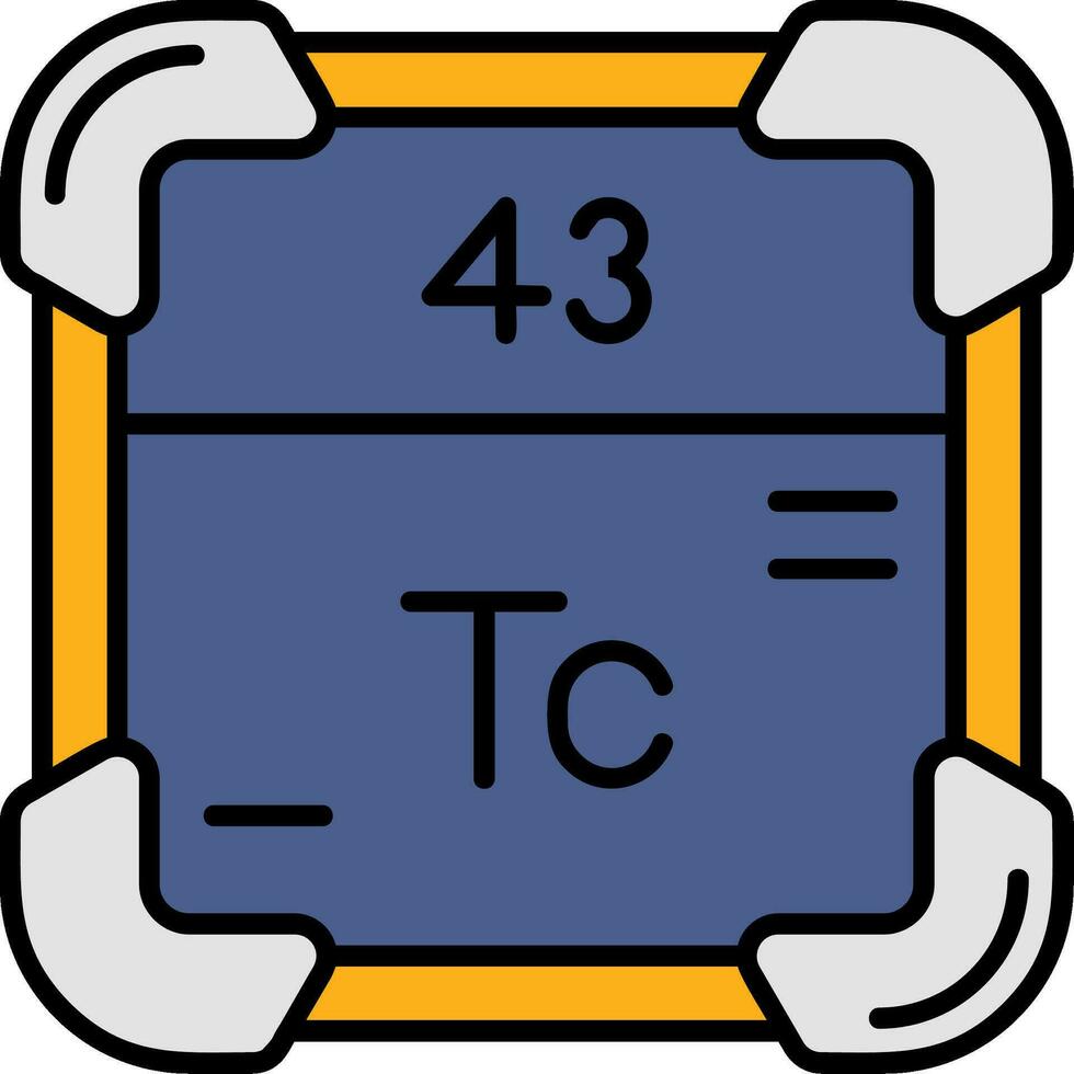 Technetium Linie gefüllt Symbol vektor