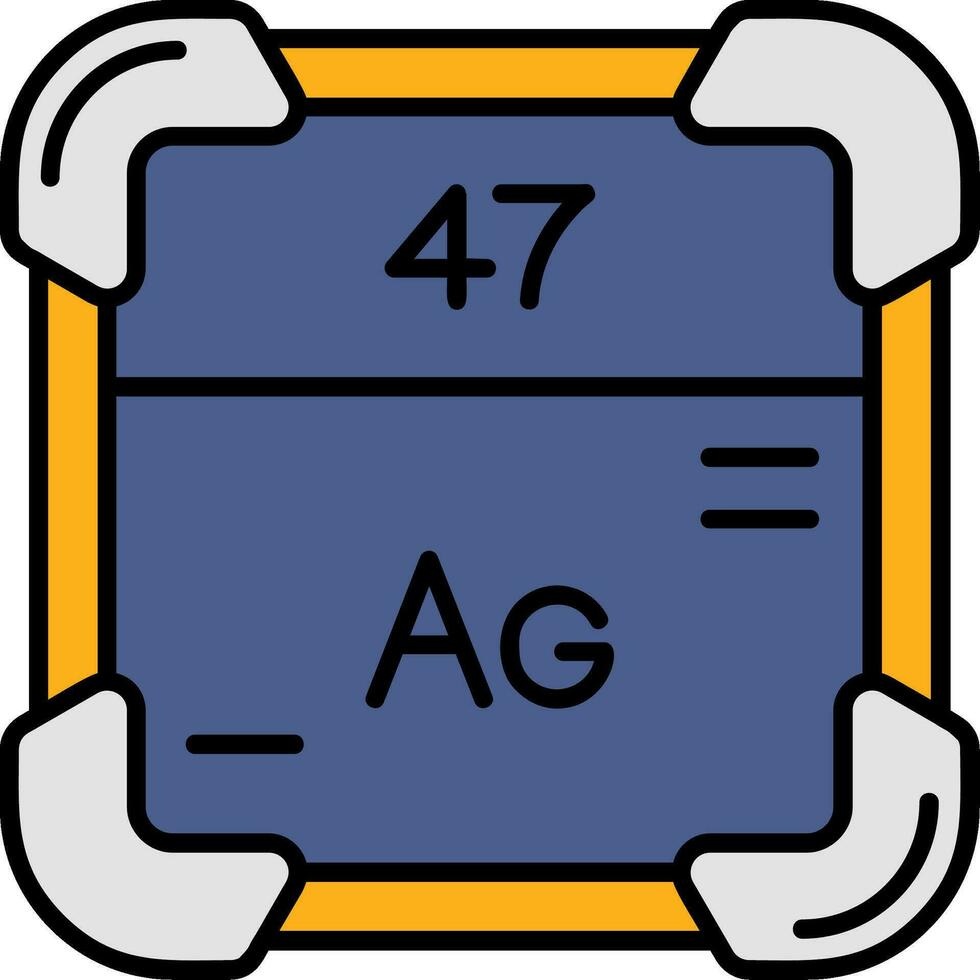silver- linje fylld ikon vektor