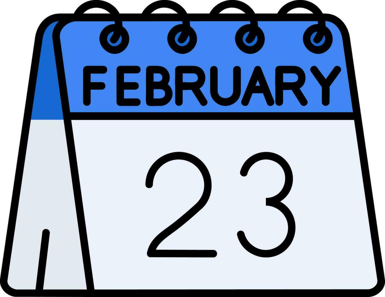 23: e av februari linje fylld ikon vektor
