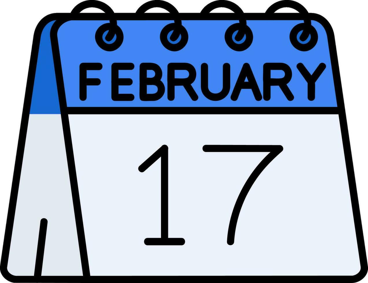 17:e av februari linje fylld ikon vektor