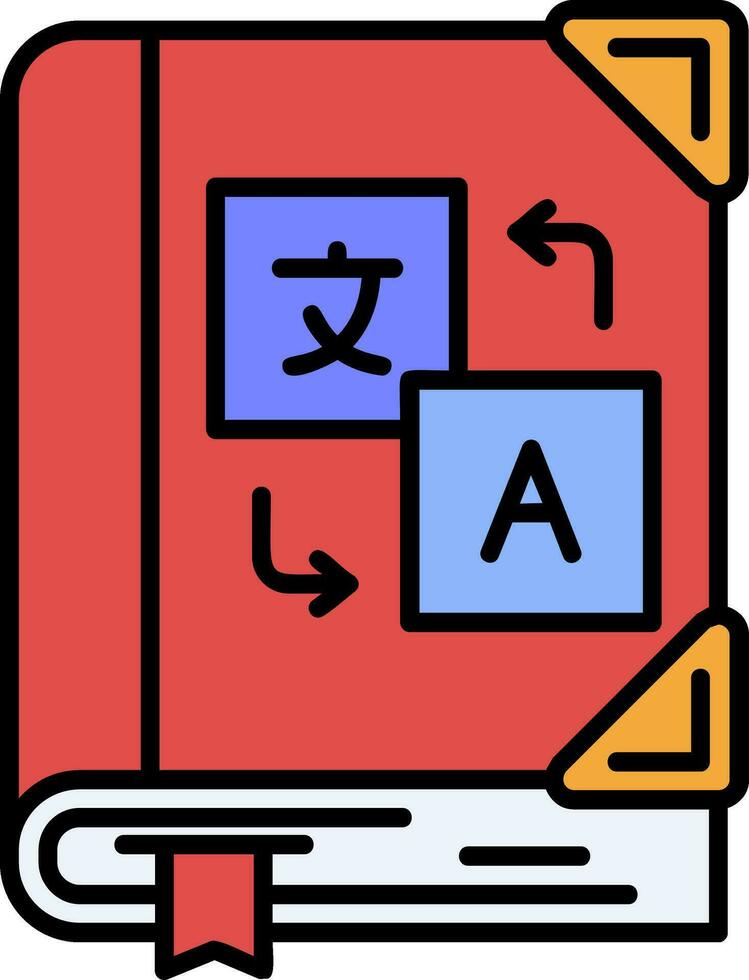 Sprache Lernen Linie gefüllt Symbol vektor