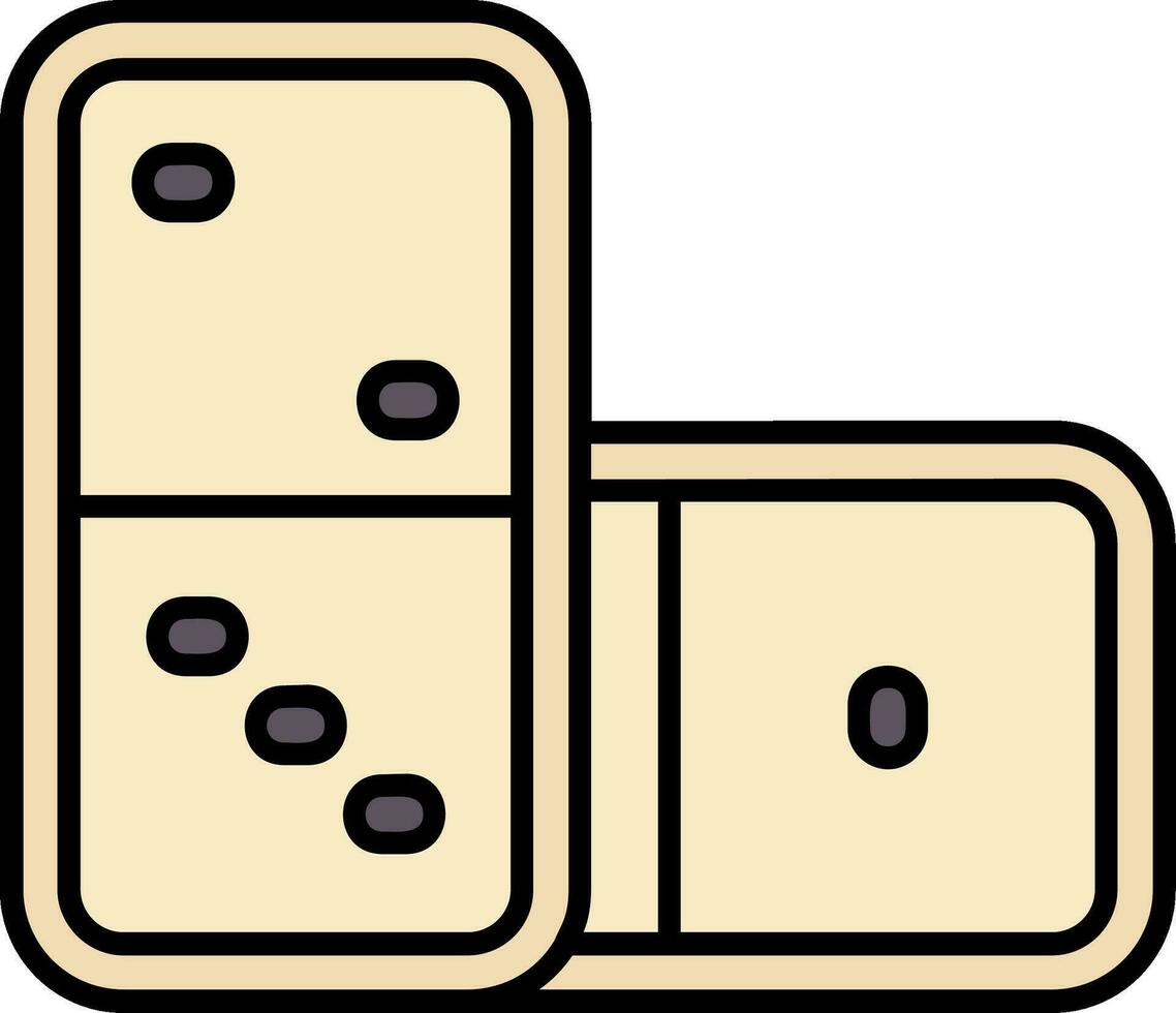 Domino Linie gefüllt Symbol vektor