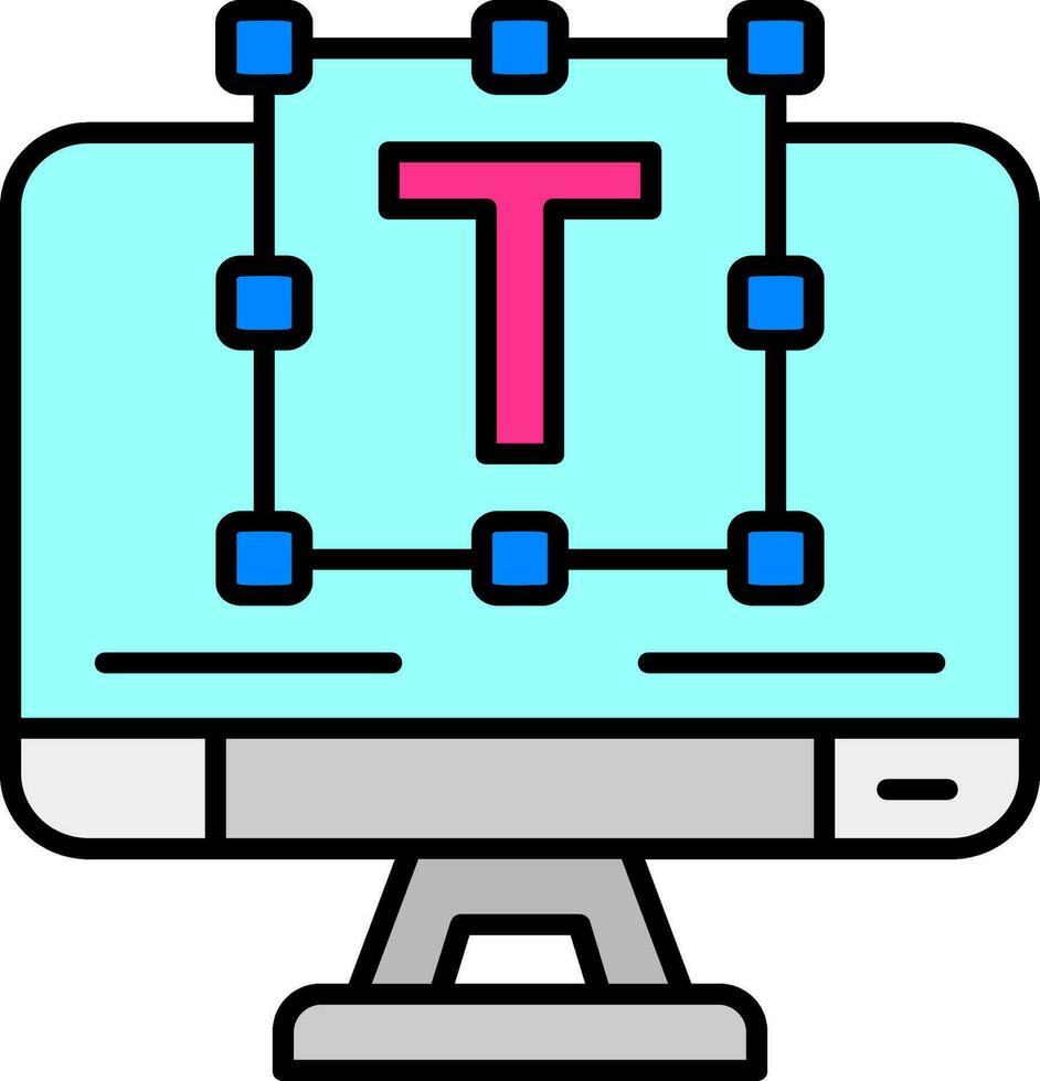 Typografie Linie gefüllt Symbol vektor