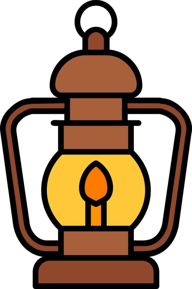 Öl Lampe Linie gefüllt Symbol vektor