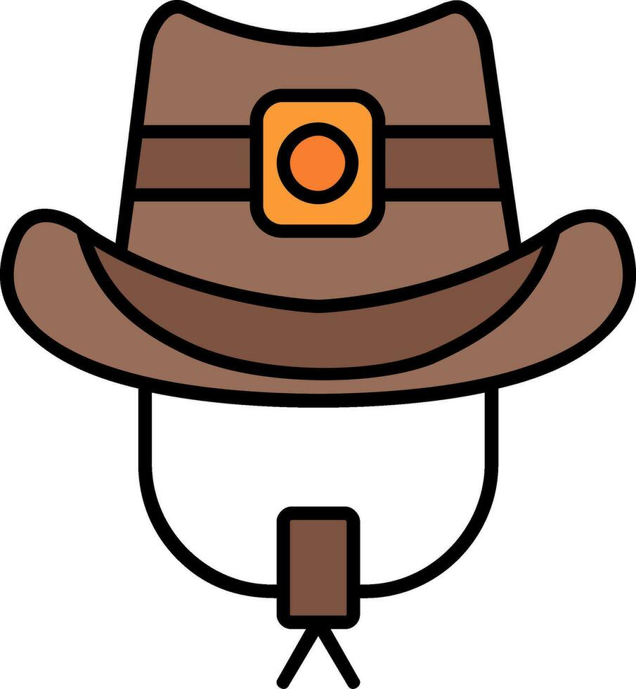 cowboy hatt linje fylld ikon vektor