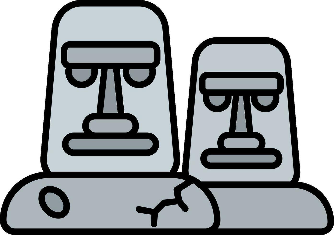 moai linje fylld ikon vektor