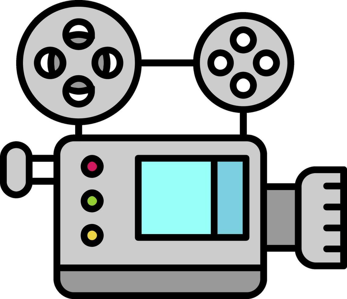 film linje fylld ikon vektor