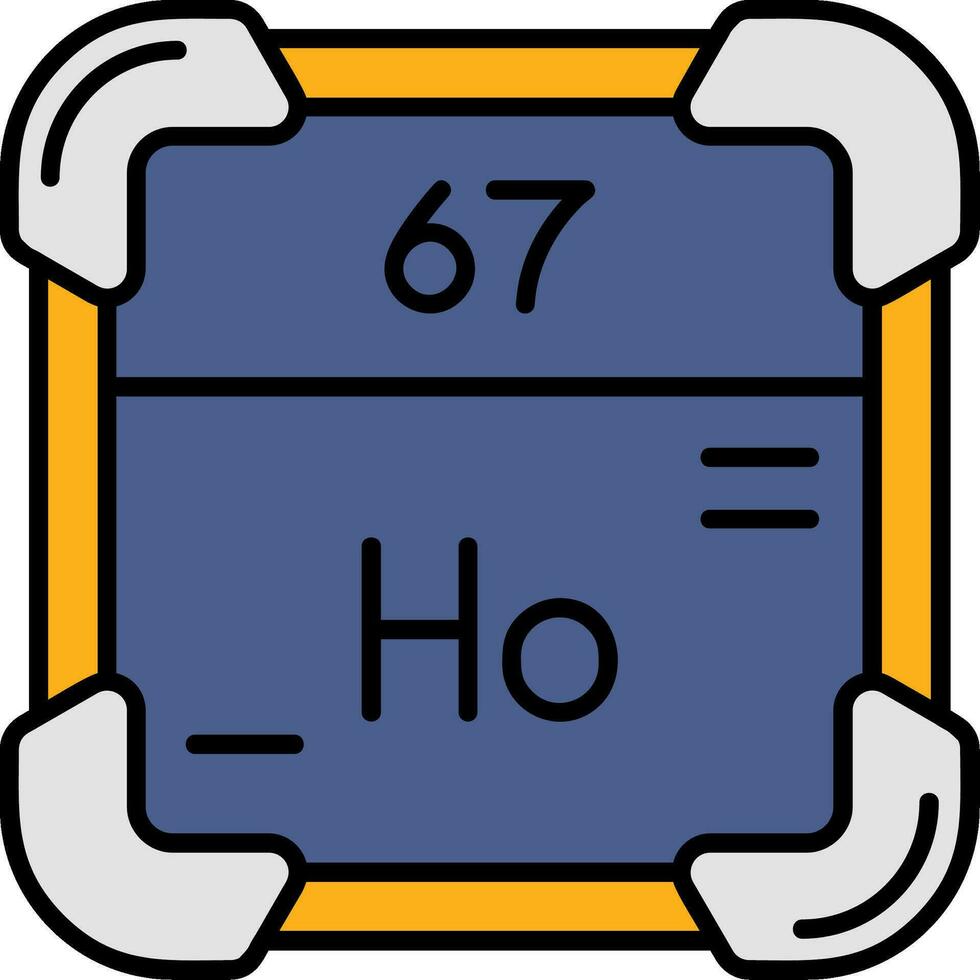 holmium linje fylld ikon vektor