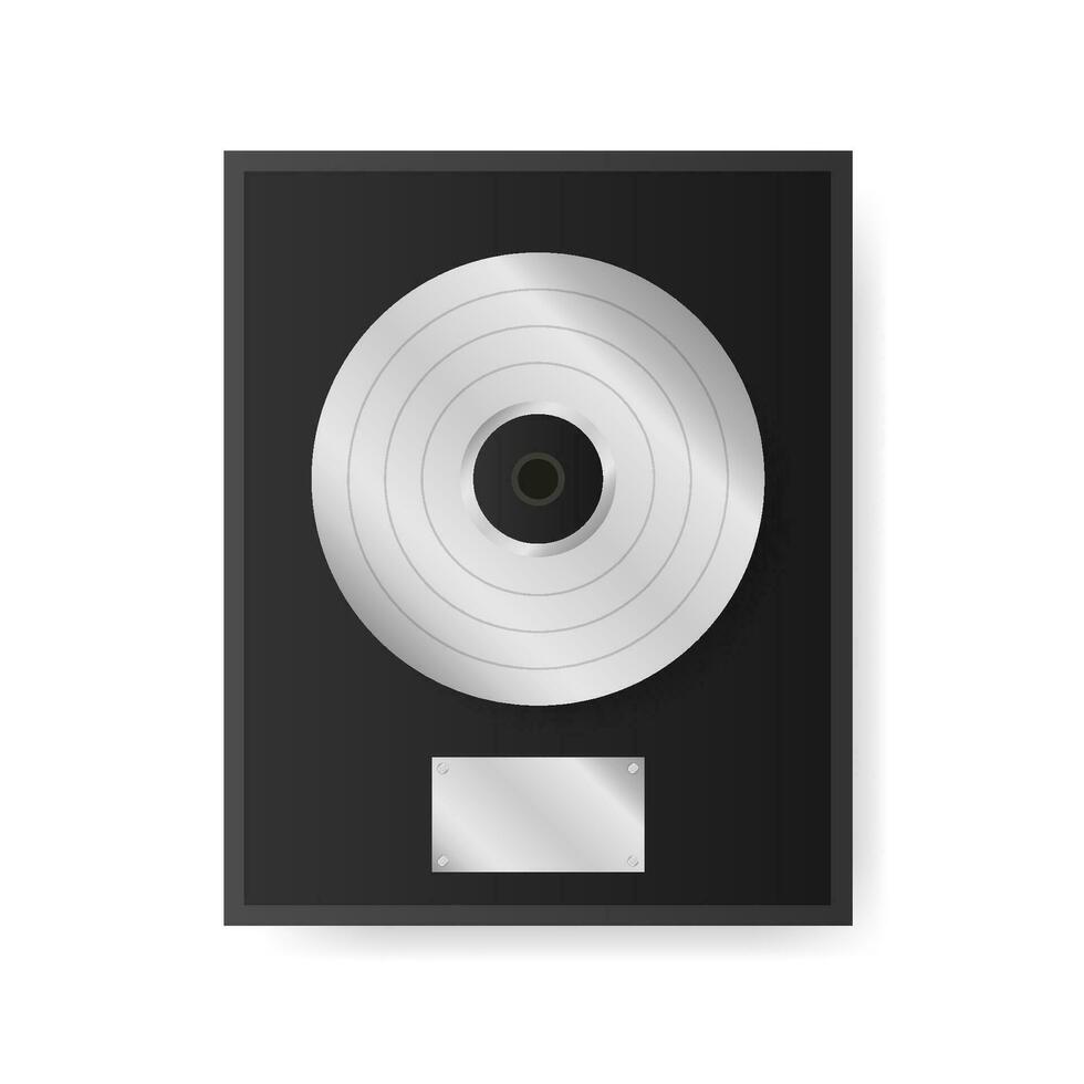 silver- vinyl i ram på vägg. samling skiva, mall design element vektor