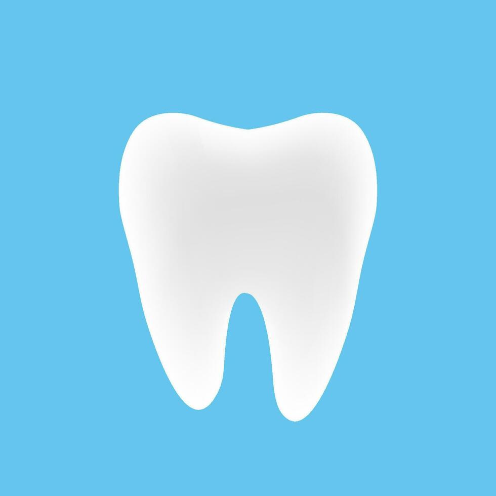 sauber Zähne isoliert auf Blau Hintergrund. Vektor Illustration.