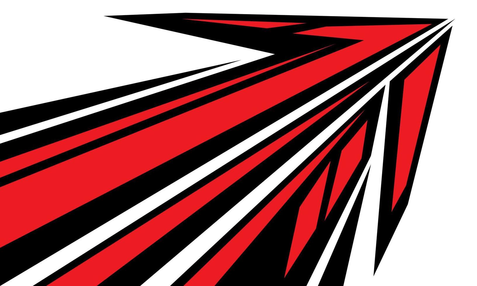abstrakte rote schwarze Pfeilgeschwindigkeitsrichtung geometrische Grafik auf weißem Design moderner futuristischer Hintergrundvektor vektor