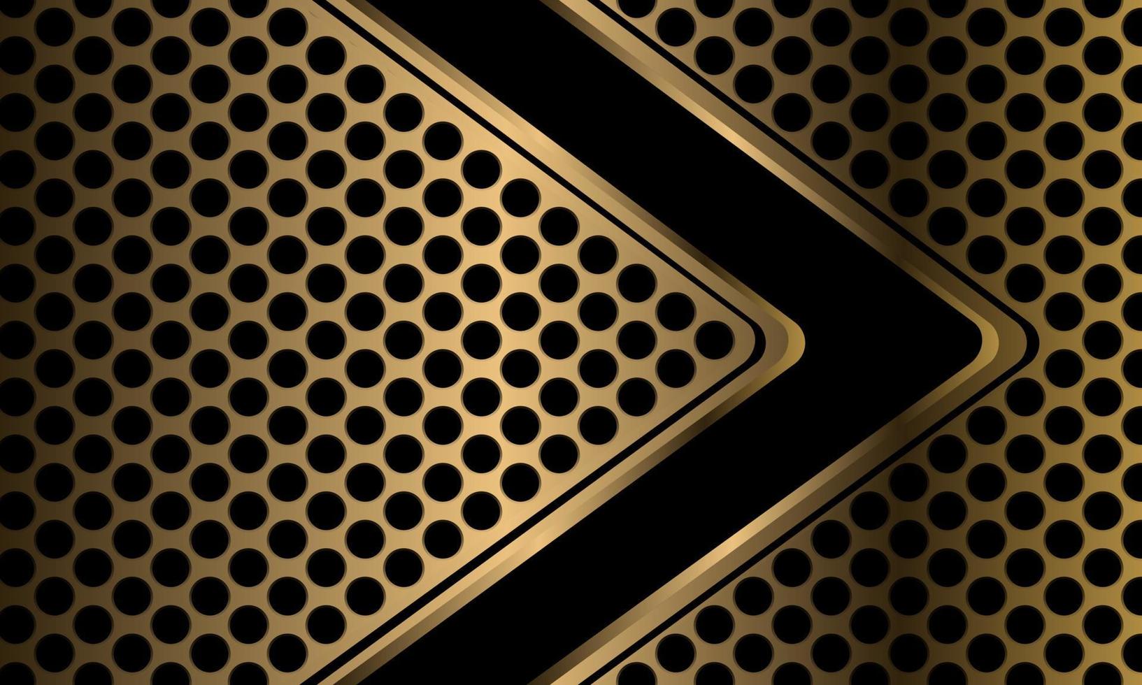 abstrakte schwarze Pfeilrichtung geometrisch auf Goldkreismaschendesign moderne Luxustechnologie futuristischer Hintergrundvektor vektor