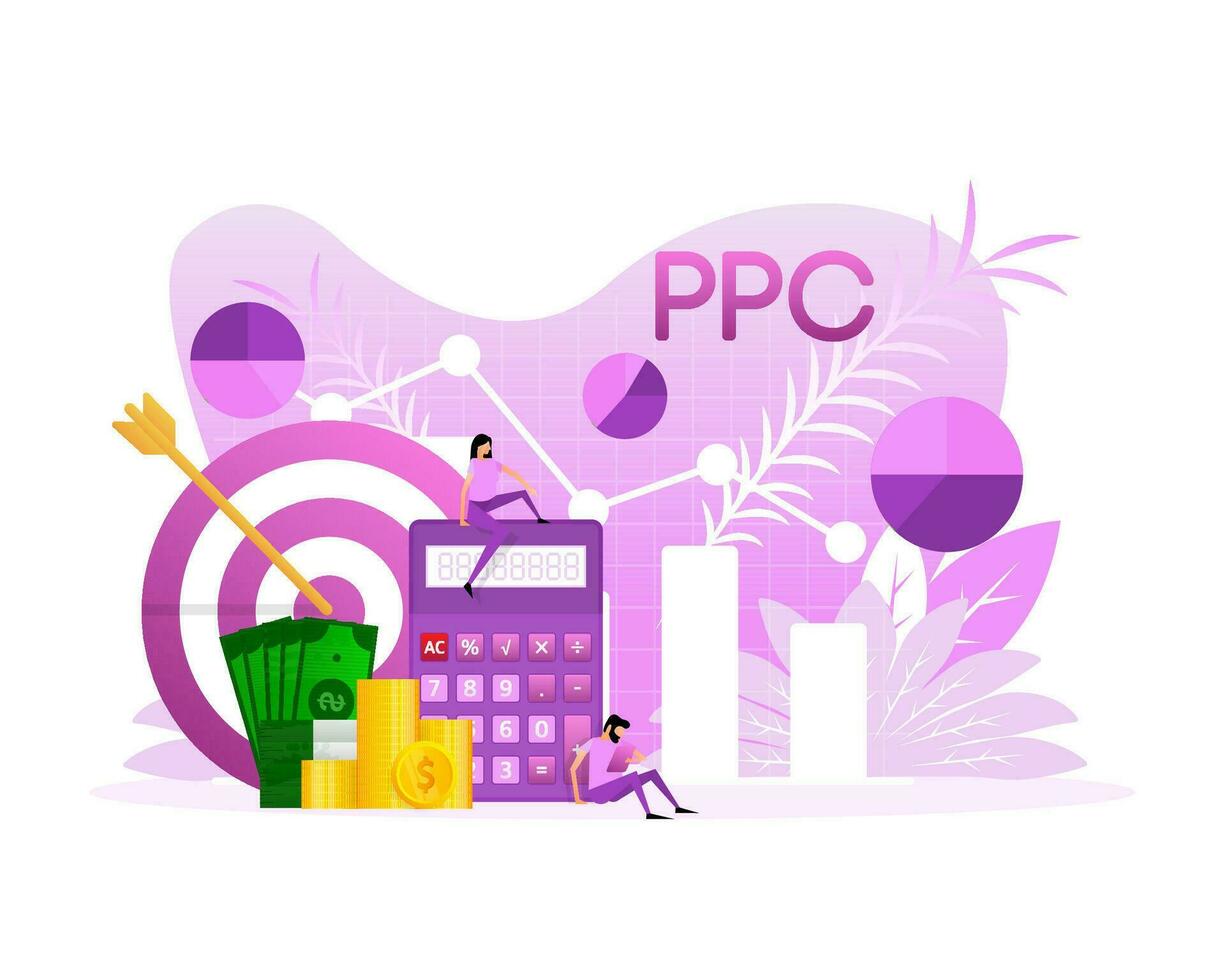 ppc Menschen zum Marketing Design. isometrisch Vektor Illustration. Sozial Medien Marketing