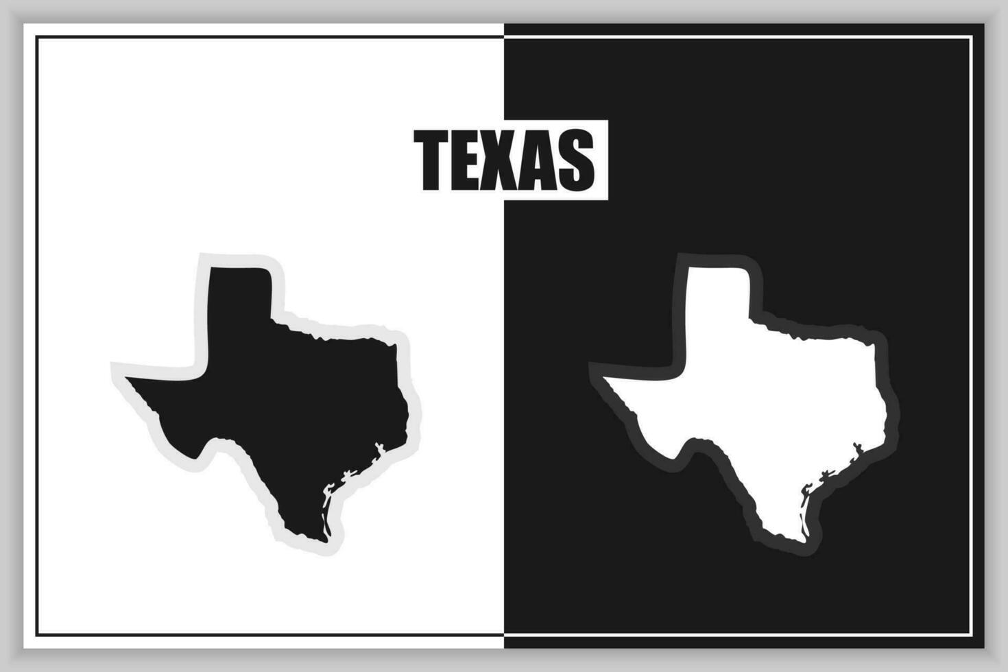 eben Stil Karte von Zustand von Texas, USA. Texas Umriss. Vektor Illustration