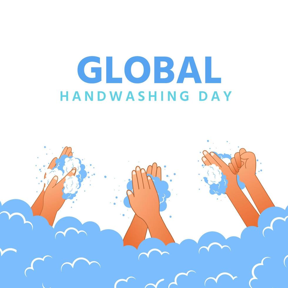 Welthändewaschtag viele Menschen waschen sich die Hände. vektor