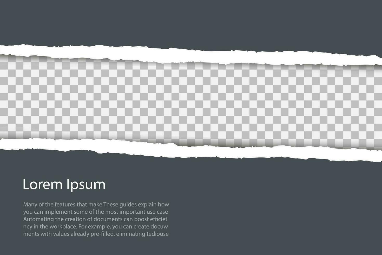grå bakgrund med copy och trasig papper kant. vektor illustration.