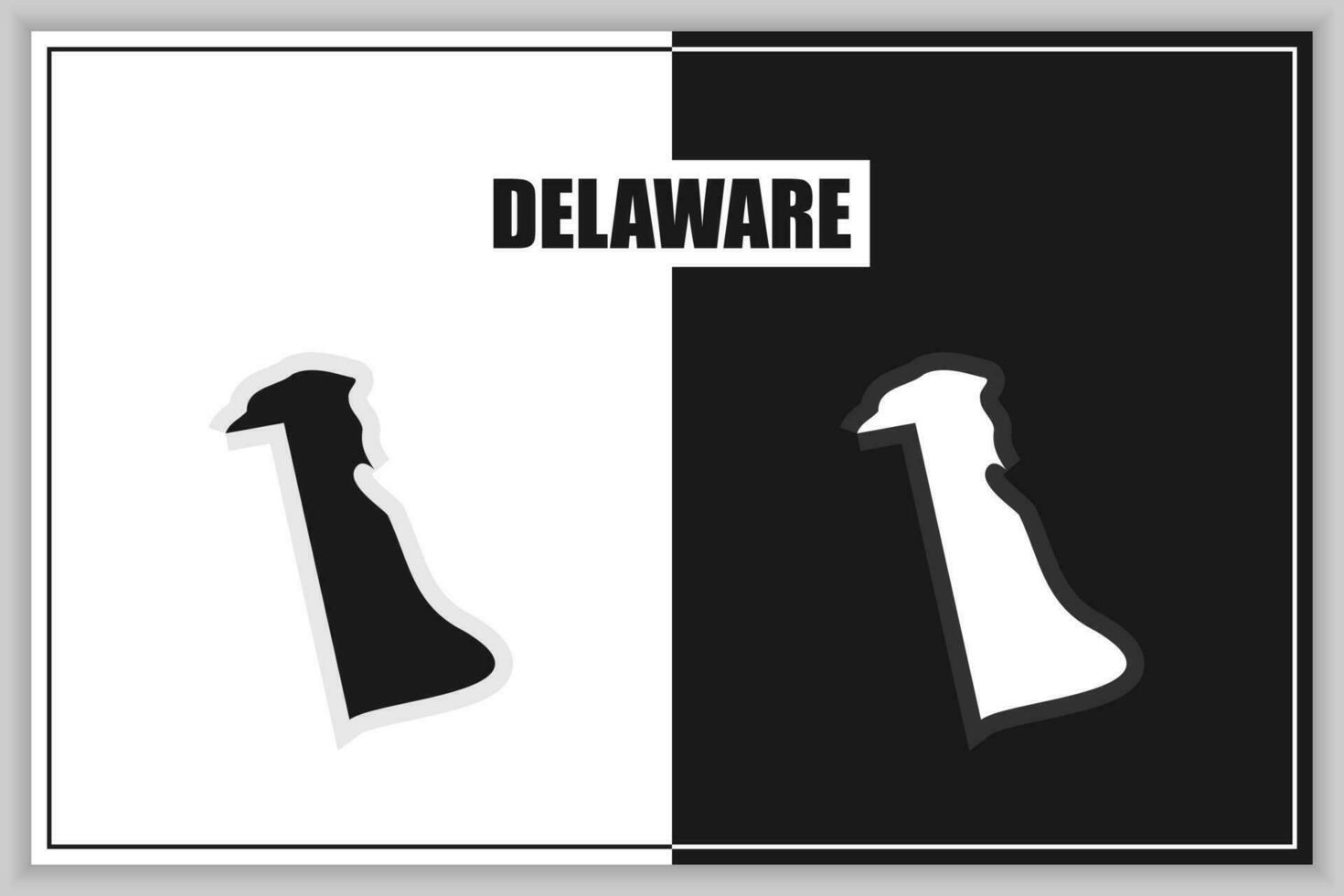 eben Stil Karte von Zustand von Delaware, USA. Delaware Umriss. Vektor Illustration