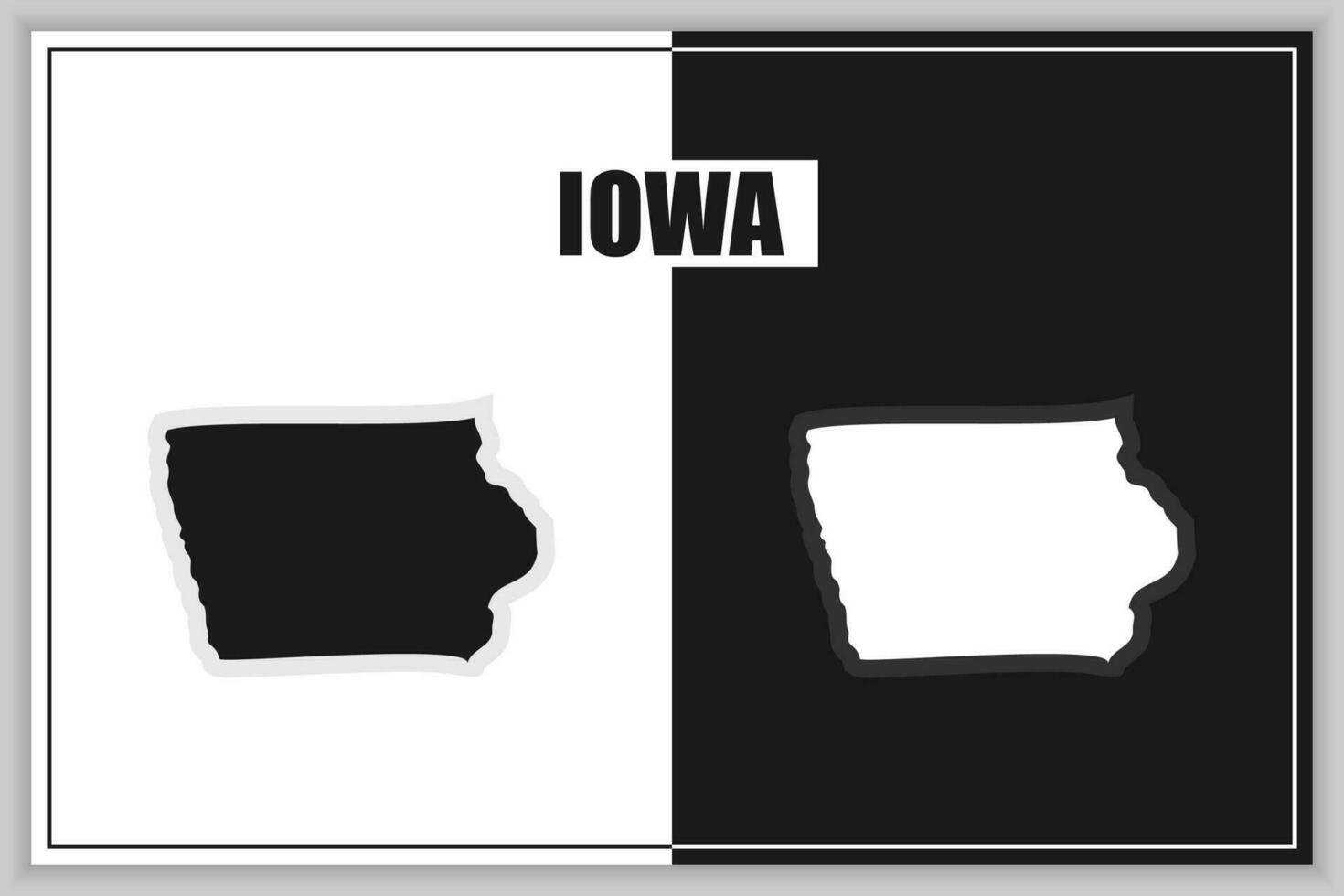 eben Stil Karte von Zustand von Iowa, USA. Iowa Umriss. Vektor Illustration