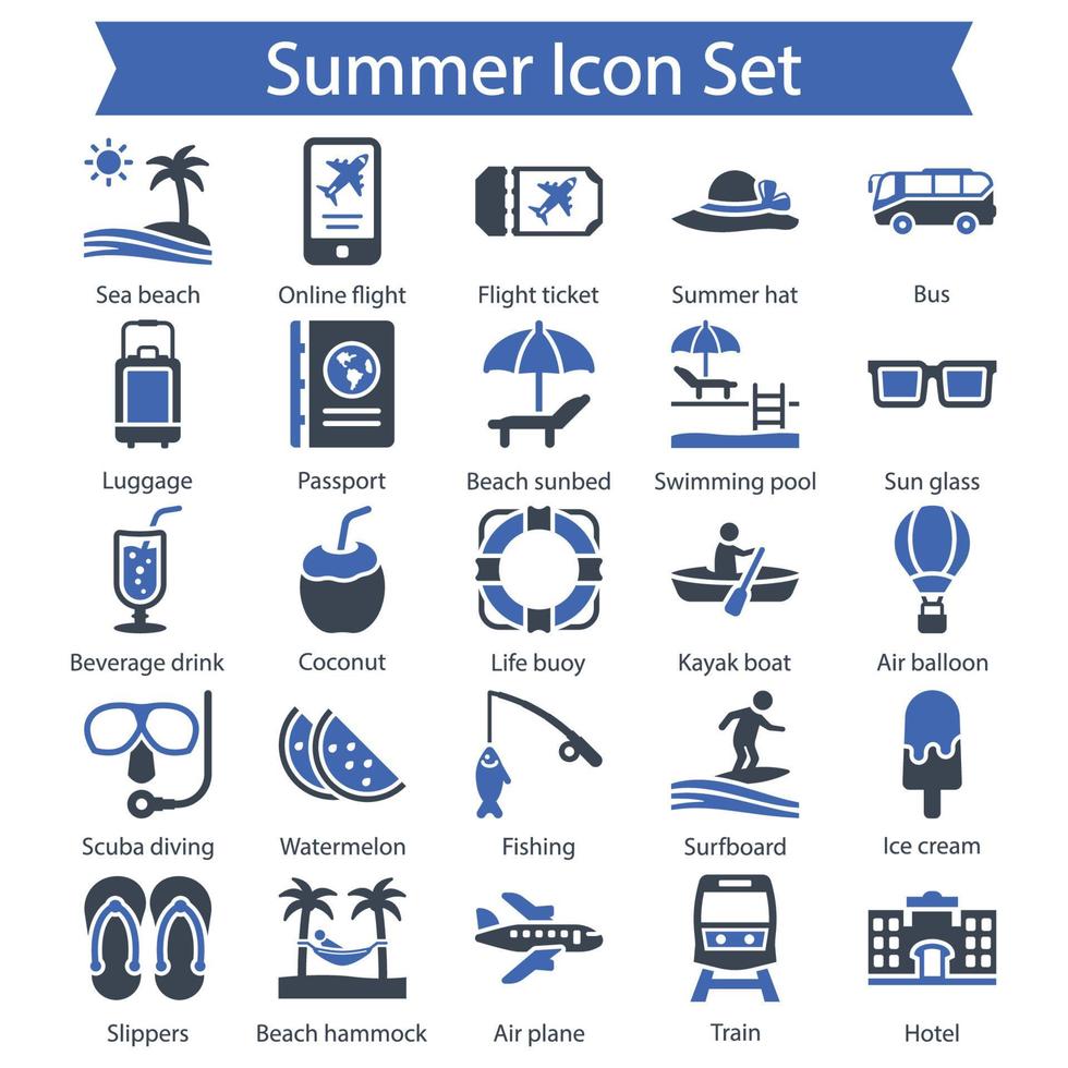Sommer Icon Set vektor