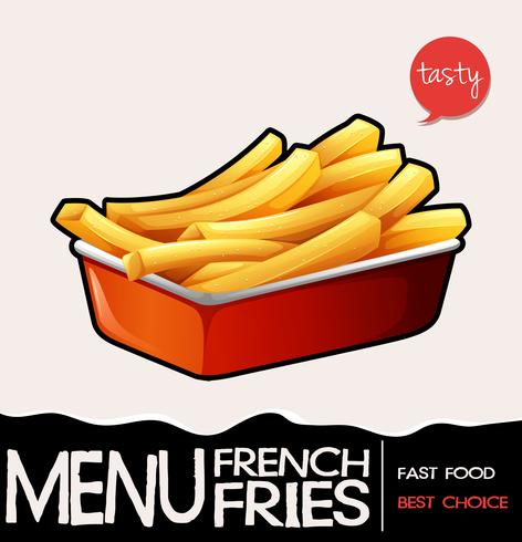 Frenchfries i röda bricka vektor