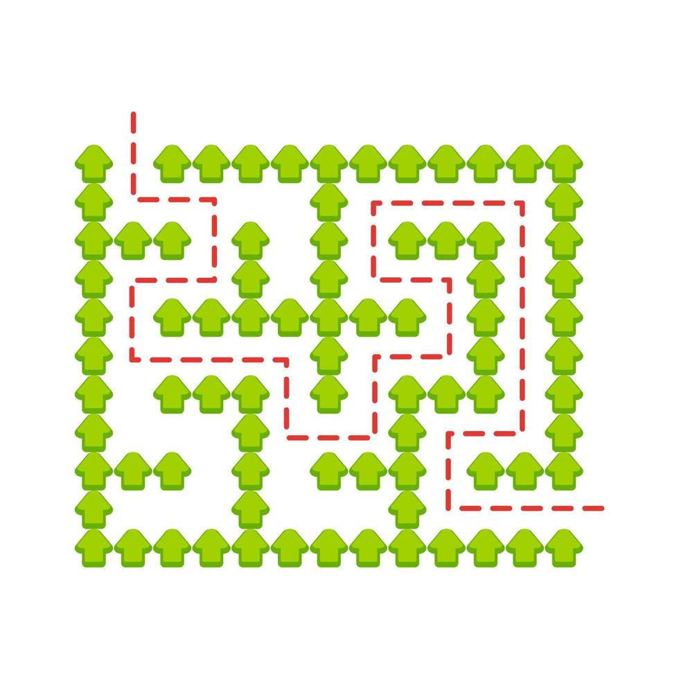 abstakt labyrint. spel för barn. pussel för barn. labyrint gåta. hitta rätt väg. färg vektor illustration.