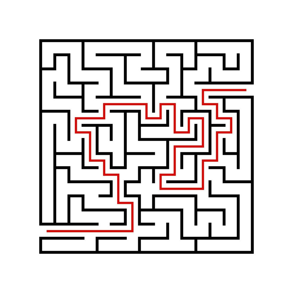 abstraktes Labyrinth. Lernspiel für Kinder. Puzzle für Kinder. Labyrinth Rätsel. den richtigen Weg finden. Vektor-Illustration. vektor