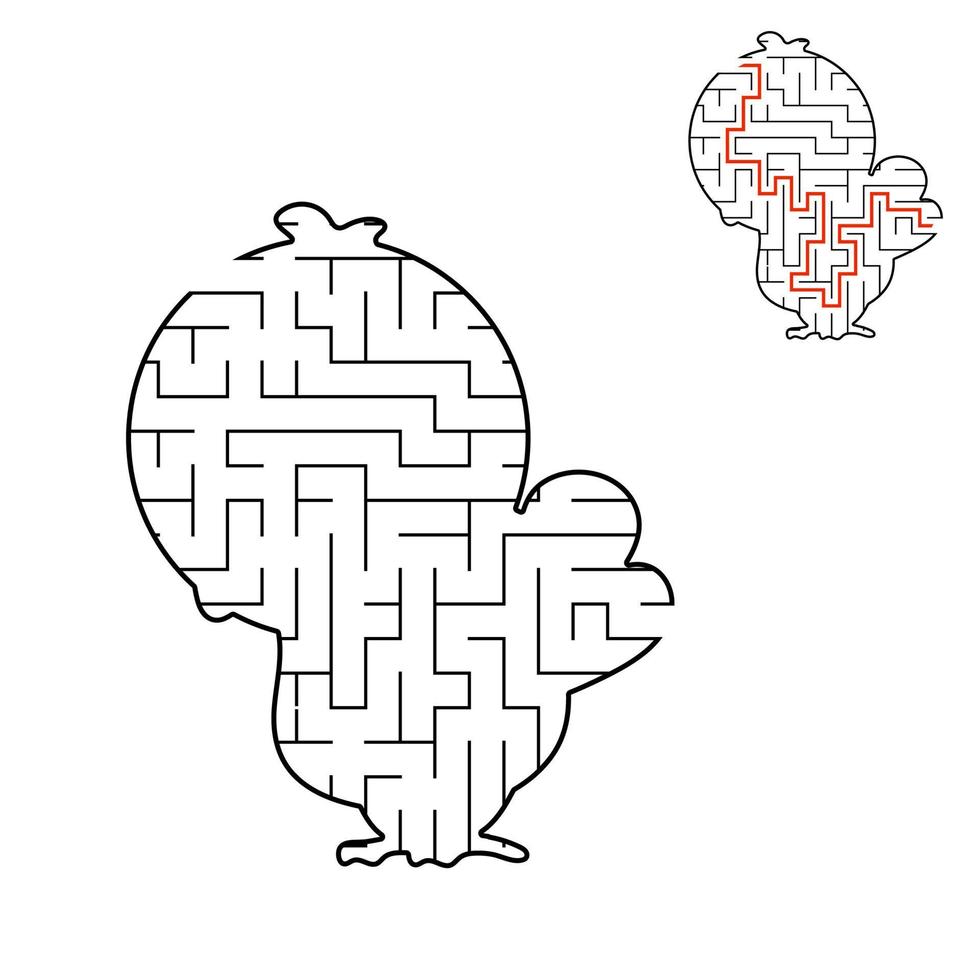 abstraktes Labyrinth. Spiel für Kinder. Puzzle für Kinder. Labyrinth Rätsel. schwarze Vektorillustration. den richtigen Weg finden. die Entwicklung des logischen Denkens. Arbeitsblatt Bildung. mit Antwort. vektor