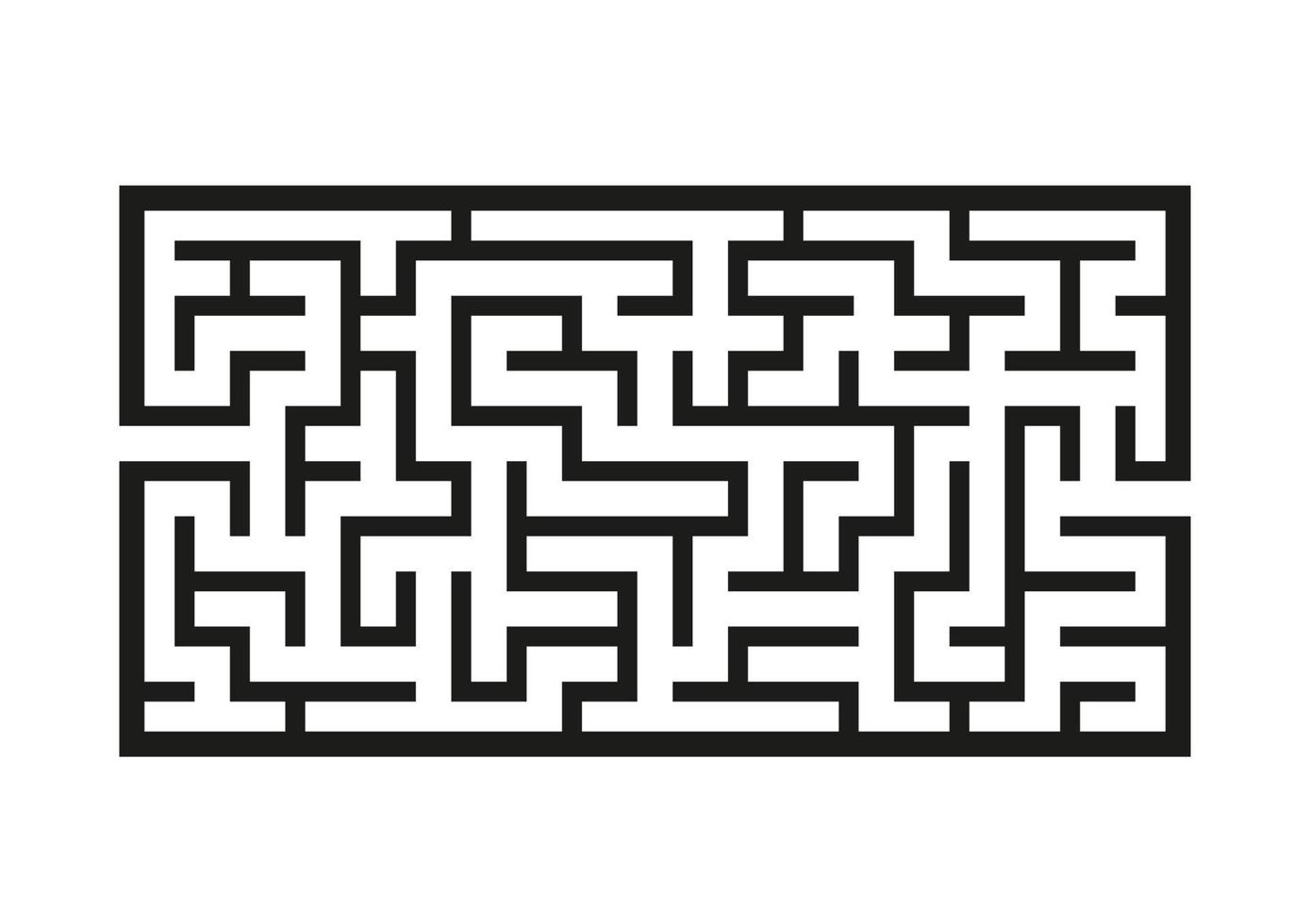 schwarzes rechteckiges Labyrinth. Spiel für Kinder. Puzzle für Kinder. Labyrinth Rätsel. flache Vektorillustration lokalisiert auf weißem Hintergrund. vektor