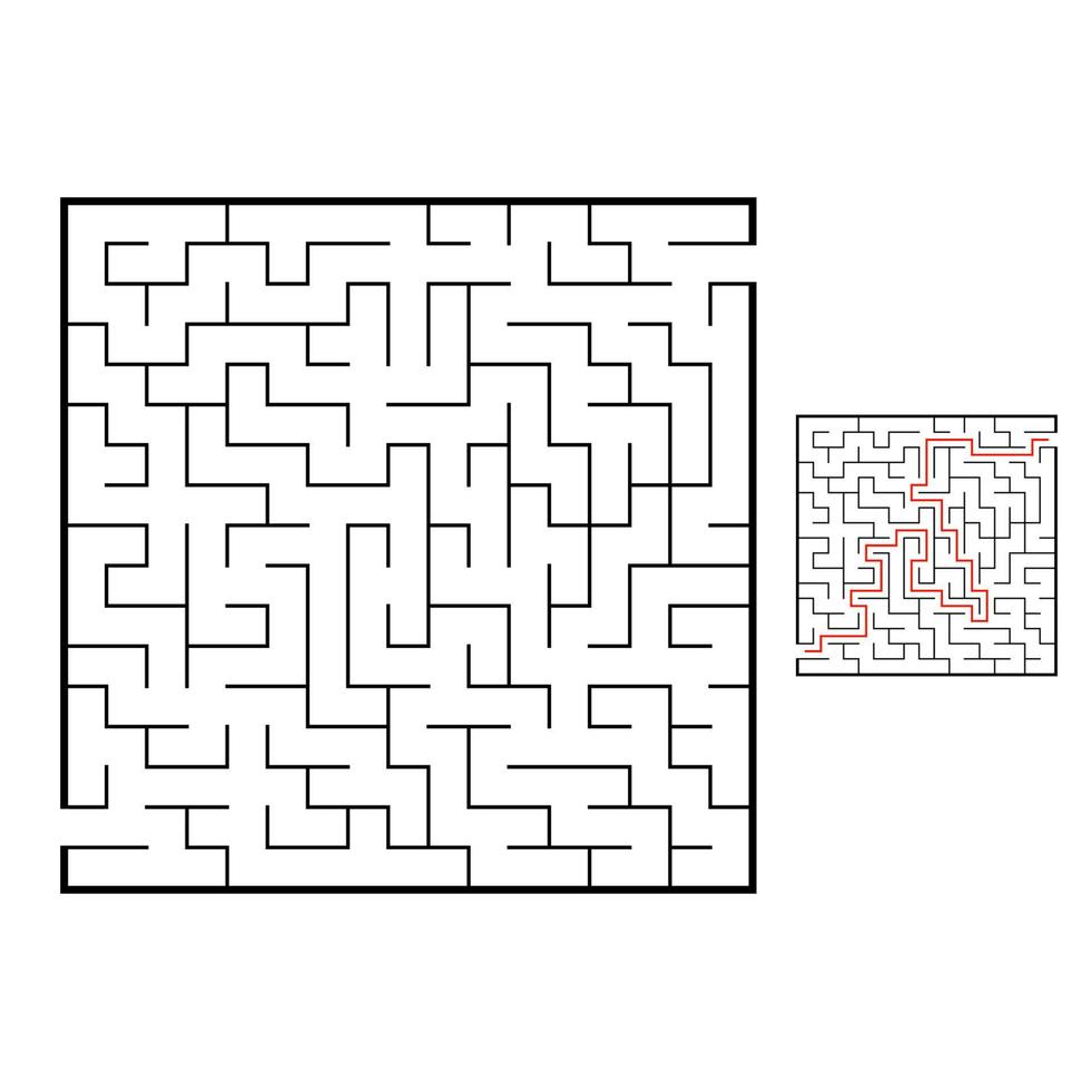 abstraktes Labyrinth. Lernspiel für Kinder. Puzzle für Kinder. Labyrinth Rätsel. den richtigen Weg finden. Vektor-Illustration. vektor