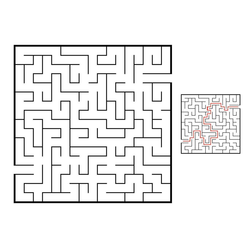 abstraktes Labyrinth. Lernspiel für Kinder. Puzzle für Kinder. Labyrinth Rätsel. den richtigen Weg finden. Vektor-Illustration. vektor