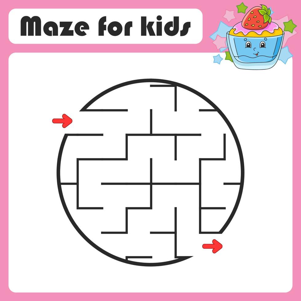 abstraktes Labyrinth. Spiel für Kinder. Puzzle für Kinder. Waschbär-Stil. Labyrinth Rätsel. Farbe-Vektor-Illustration. den richtigen Weg finden. süßer Charakter. vektor