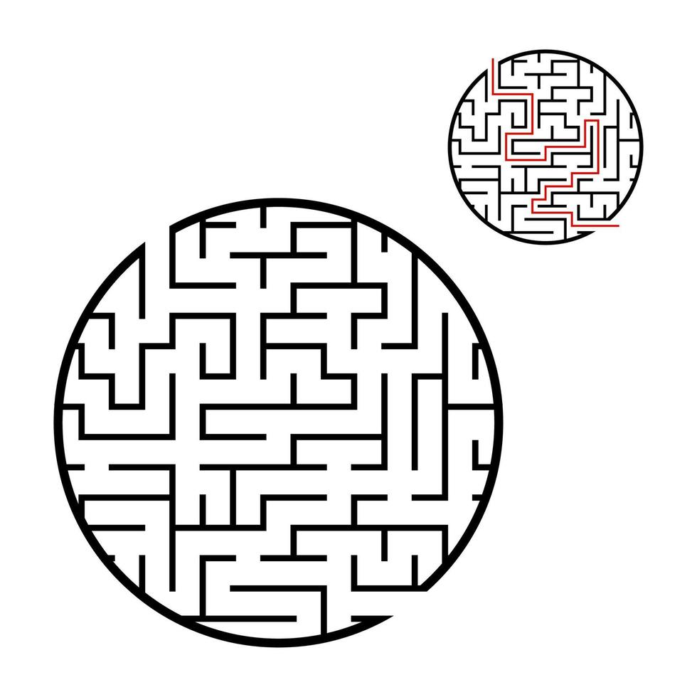 abstraktes Labyrinth. Lernspiel für Kinder. Puzzle für Kinder. Labyrinth Rätsel. den richtigen Weg finden. Vektor-Illustration. vektor