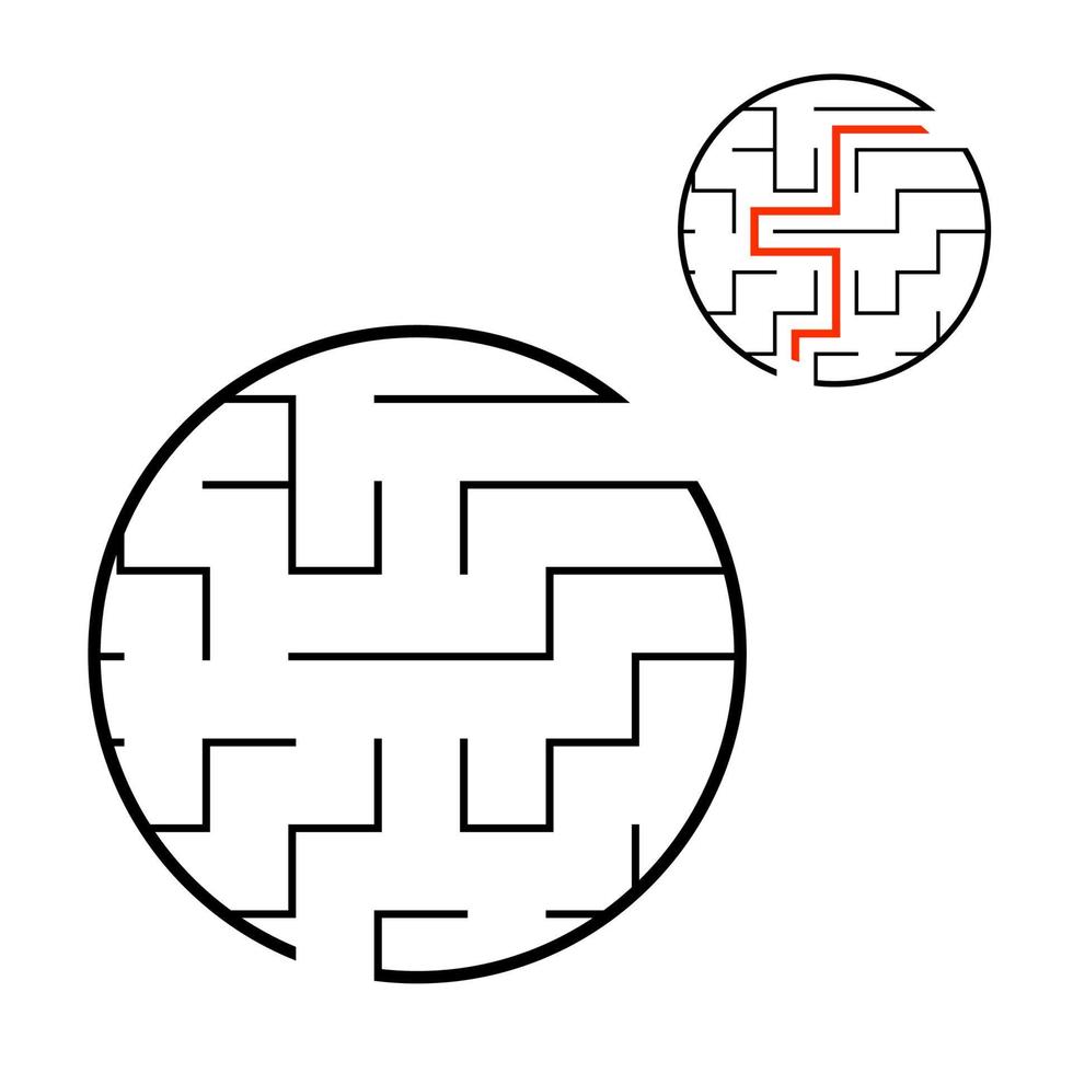 abstraktes Labyrinth. Lernspiel für Kinder. Puzzle für Kinder. Labyrinth Rätsel. den richtigen Weg finden. Vektor-Illustration. vektor