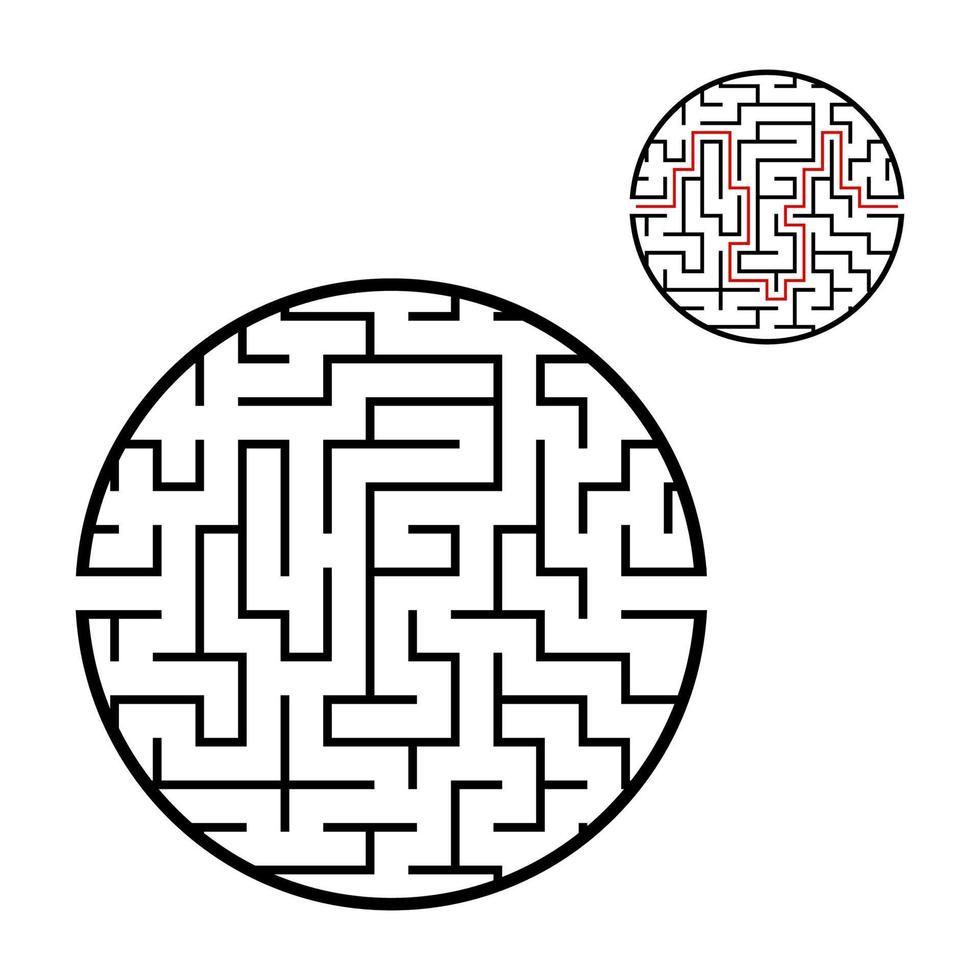 abstraktes Labyrinth. Lernspiel für Kinder. Puzzle für Kinder. Labyrinth Rätsel. den richtigen Weg finden. Vektor-Illustration. vektor