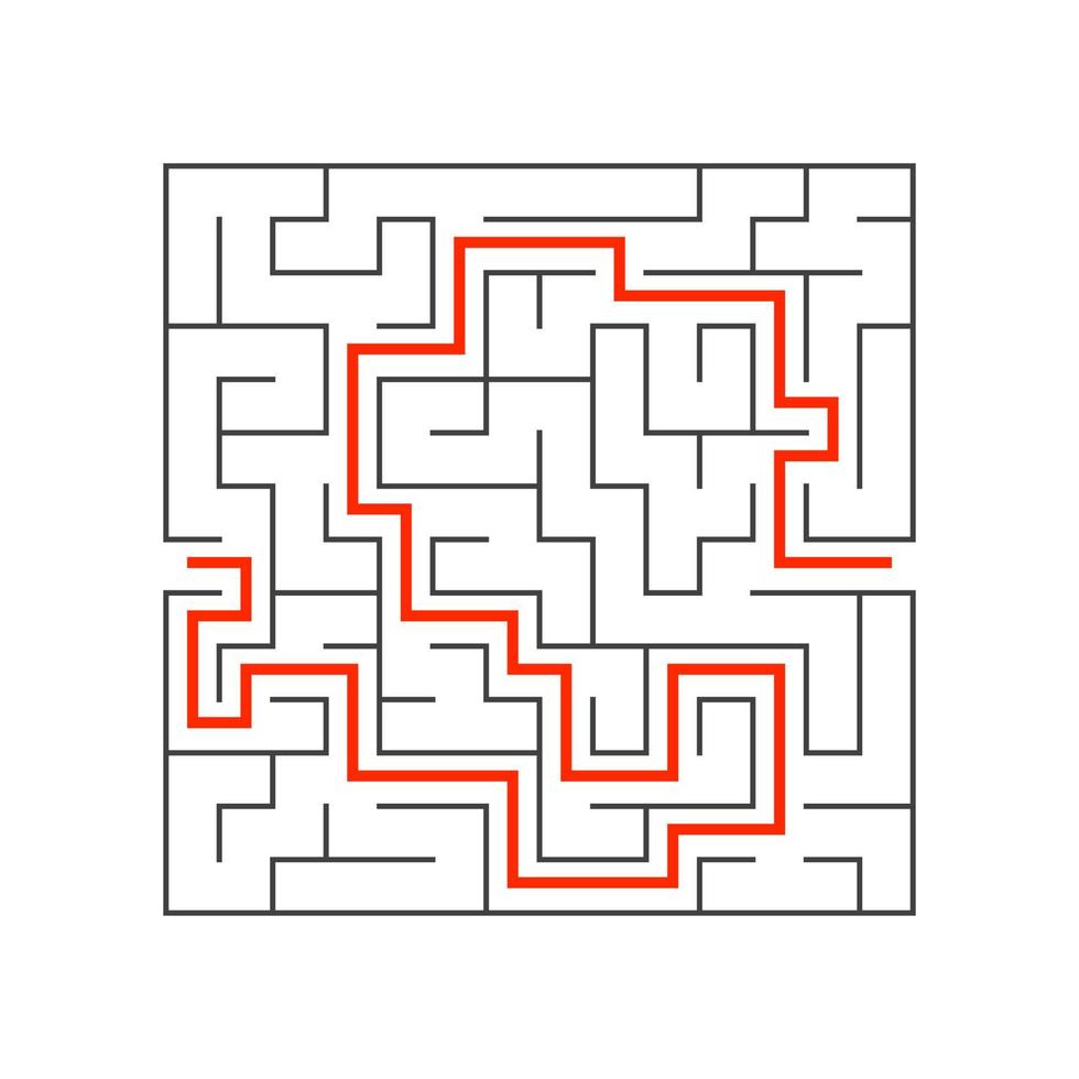 abstraktes Labyrinth. Lernspiel für Kinder. Puzzle für Kinder. Labyrinth Rätsel. den richtigen Weg finden. Vektor-Illustration. vektor