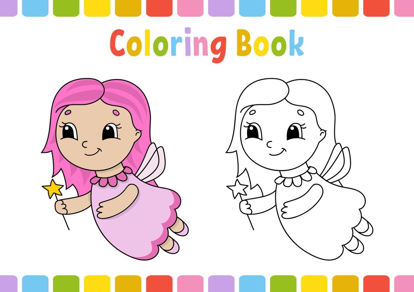 målarbok för barn. glad karaktär. enkel platt isolerad vektorillustration i söt tecknad stil. vektor