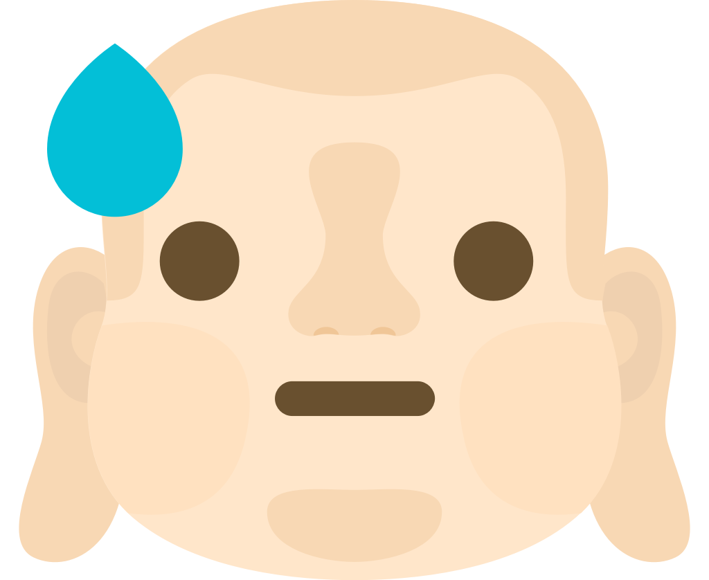 Emoji Buddha Gesicht Schweiß vektor