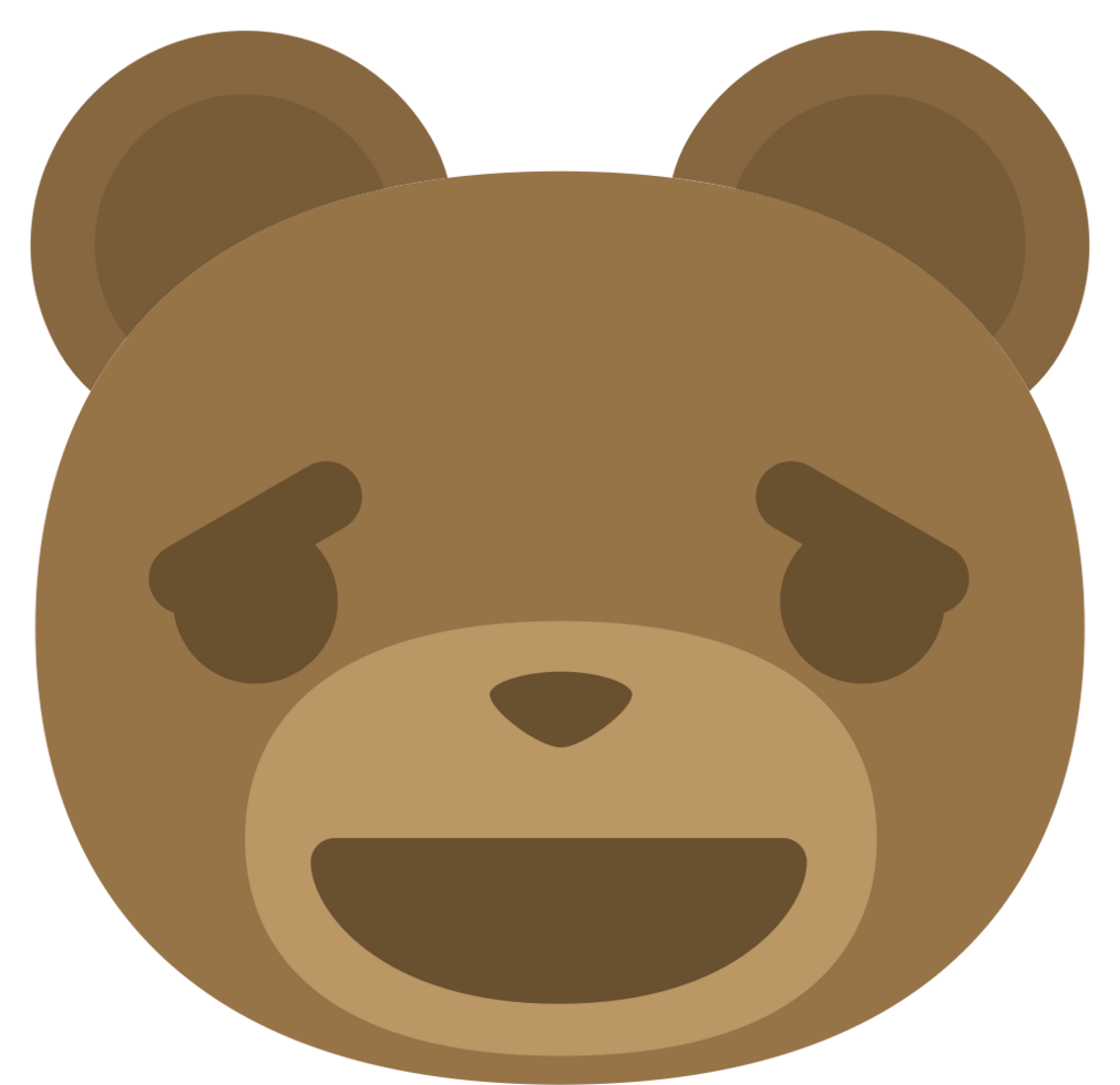 emoji Björn ansikte lättad vektor