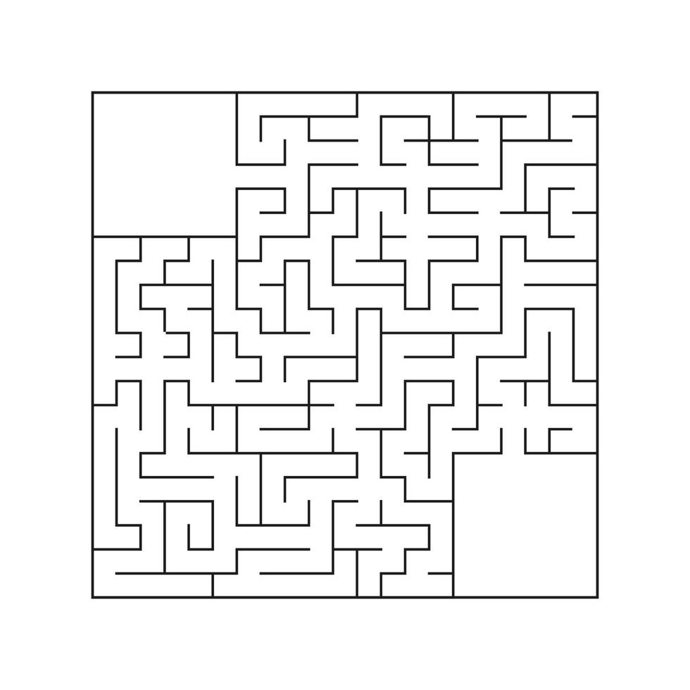 abstraktes quadratisches Labyrinth. Spiel für Kinder. Puzzle für Kinder. Labyrinth Rätsel. flache Vektorillustration lokalisiert auf weißem Hintergrund. vektor