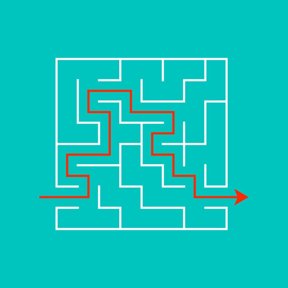 abstraktes Labyrinth. Spiel für Kinder. Puzzle für Kinder. Labyrinth Rätsel. den richtigen Weg finden. Farbe-Vektor-Illustration. vektor