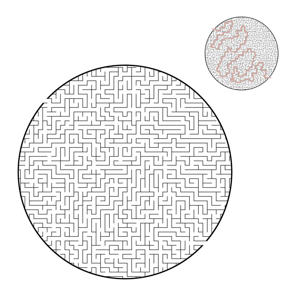 schwieriges großes Labyrinth. Spiel für Kinder und Erwachsene. Puzzle für Kinder. Labyrinth Rätsel. den richtigen Weg finden. flache Vektorillustration. vektor