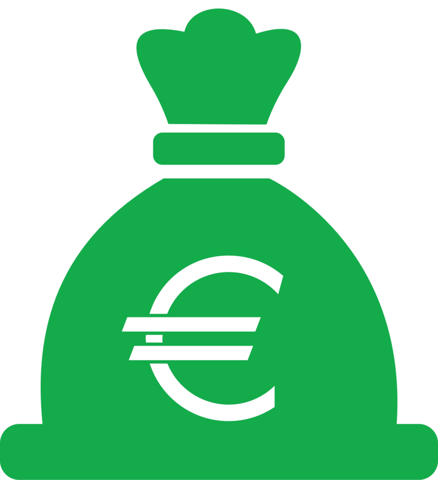 Euro Währung auf Tasche vektor